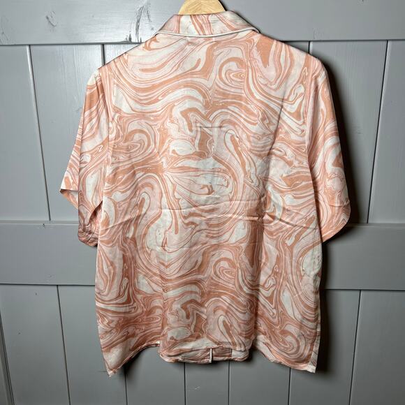 L*Space Nova Marbled Silky Pink Pajama Top Size Large NEW - Picture 5 of 6